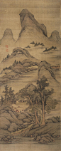 （明）蓝瑛（1585-约1664）《夏山清话图》，127×51 cm ，约5.9平尺。拍品。