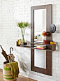 entry mirror with floating shelf