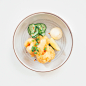 French Cuisse : Shrimp tempura, pickled cucumbers, Japanese mayo.