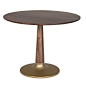 Solid Wood Bowie Single Pedestal Table with Metal Base