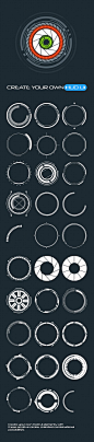 30原始HUD圈 - 自定义形状 - 形状Photoshop