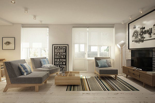 简洁优雅的40平米小公寓室内设计