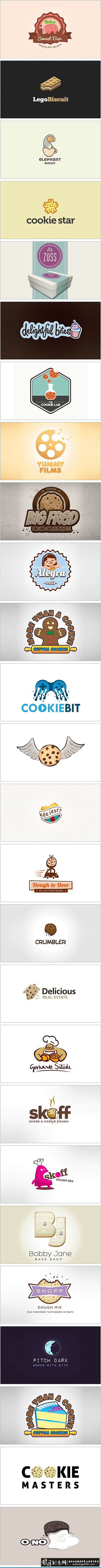 标志logo 一组饼干元素的Logo创意...