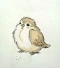 little bird sketch and watercolor - mike martin