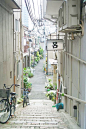 streets of Tanimachi Osaka city，Japan日本街道