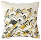 Mountain Pillow - Natural with Gold, 20 x 20