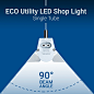 Hyperikon Linkable LED Shop Light, 4FT Single Tube, 4000K (Daylight Glow), 2400 lumens, Frosted Cover, 23W (60W Eq.), Linkable Integrated Single Fixture, For Workshop Garage Basement - - Amazon.com