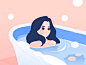 Bubble Bath chillin motion design 2d bubble relax bath animation character illustration
