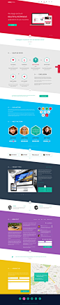 OneGenius - One Page Flat Portfolio PSD Template