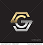 GS SG initial logo, hexagon S shape logo