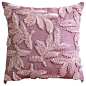 Leafy Pink Decorative Silk Throw Pillow Cover, 16x16 tropical-decorative-pillows