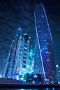 迪拜摩天大楼夜景风光高清摄影图片