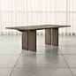 Monarch 92" Shiitake Dining Table + Reviews | Crate and Barrel : Shop Monarch 92" Shiitake Dining Table.   Seating eight, the Monarch rectangular dining table respects the living nature of the wood, allowing it to expand and contract with season