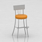 椅子吧凳黄色坐垫吧台凳升降酒吧椅子3d模型欧式英伦古典
