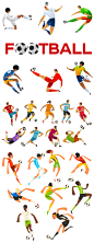 足球队卡通形象射门姿势足球运动轨迹抽象夸张足球运动员矢量素材-淘宝网