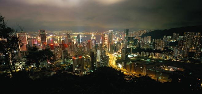 香港太平山顶夜景图片