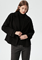 朗姿秋冬季新款法式黑色羊毛大衣女韩式修身短款毛呢外套商场同款-tmall.com天猫