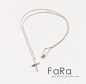 FaRa法蕊 台湾制造高质感时尚经典满钻十字架短项链锁骨链2色现货