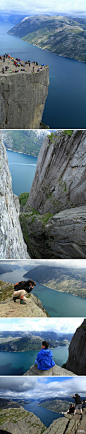顾迅：在离海面604米的悬崖上（4，钦佩这些胆大的人们，这的确是全世界最好的峡湾风景），Stavanger，挪威。（有恐高症着勿看）