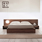 实木橡木床 简约现代日式韩式榻榻米床1.8米双人床软靠背床卧室床