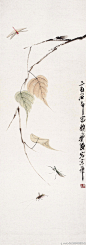 中国书画艺术：齐白石 作品《贝叶草虫》