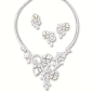 DIAMOND AND MOTHER-OF-PEARL 'ROMANTIC FLOWERS' DEMI-PARURE, Van Cleef & Arpels The articulated necklace decorated to the front with brilliant-cut diamond-set scrolls extending to the back, highlighted by mother-of-pearl flower heads and pear-shaped di