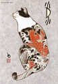 Kazuaki Horitomo 猫咪与纹身艺术