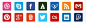 Free Flat Social Media Icons (PNG & PSD)