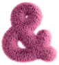 Pink 3D Fluffy Symbol Ampersand