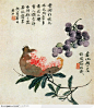 中国国画之花鸟-葡萄与石榴