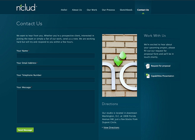 Nclud网站联系表单设计