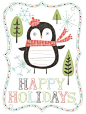 Penguin Holiday Card by Maeve Parker. ... | - Xmas Design -