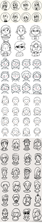 0313卡通可爱手绘线描涂鸦男人女人儿童人物头像表情矢量设计素材-淘宝网