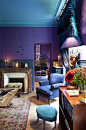 蓝和紫的浪漫色调，很适合双鱼座的装潢风格，如果屋主恰巧又是个搞艺术创作的人，一定很能激发他的灵感吧~