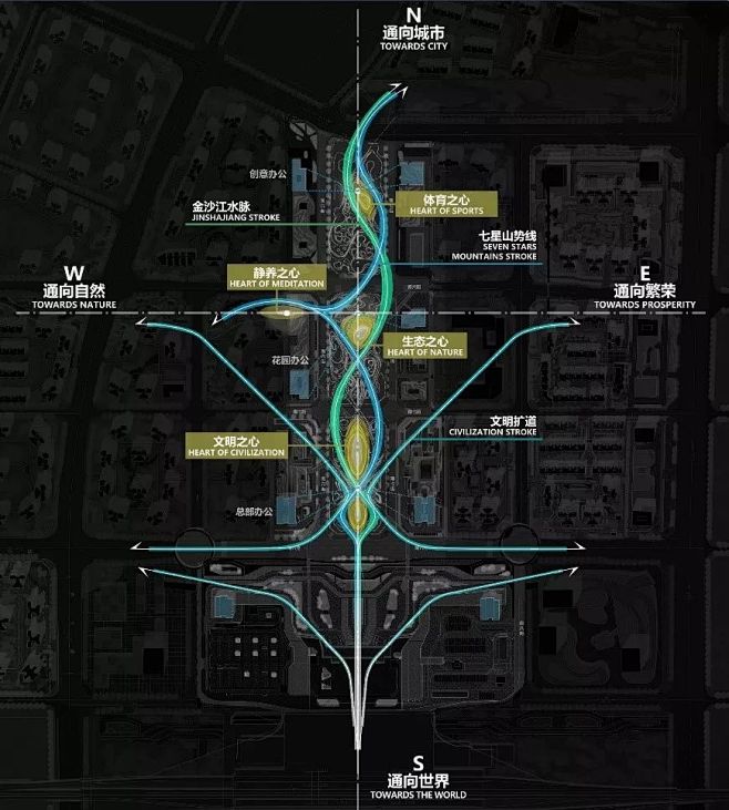 宜宾高铁新城中轴公园景观设计 / QUA...