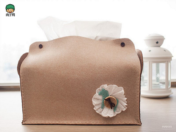 教你用皮革或不织布面料DIY自制纸巾盒-