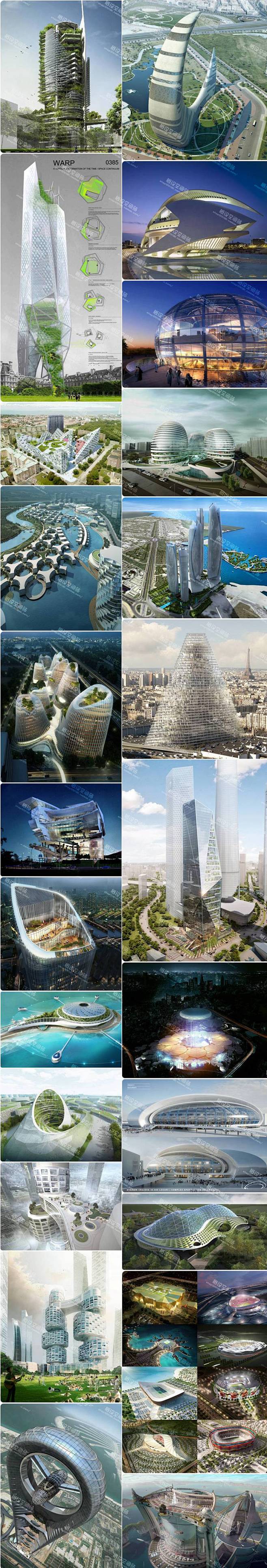 超现代摩天建筑 欧美建筑大师设计稿素材 ...
