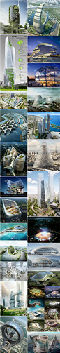 超现代摩天建筑 欧美建筑大师设计稿素材 科幻未来城市场景设计-淘宝网