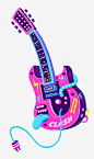 卡通手绘彩色的吉他png免抠素材_新图网 https://ixintu.com 卡通手绘 创意 动漫动画 简约 彩色的吉他 乐器 新图网