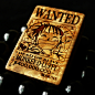 Japanese Wooden Wanted One Piece Luffy Zippo Lighter