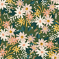 唯美水彩手绘波西米亚婚礼花卉植物背景免抠透明PNG图案合集素材 (14)