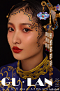 谷兰美妆教育频道的化妆造型作品《最美中国风与面部彩绘的融合》