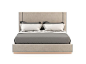 Upholstered fabric bed with high headboard CORIN By Laskasas