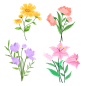 手绘水彩植物花卉元素6