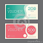 Vector gift voucher coupon template design. paper label frame