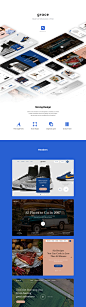 Products : Grace is the modern and minimalistic UI Kit that will help you simplify your work. Includes 7 popular categories: Headers, Ecommerce, Blog/Magazine, Media, Forms, Navigation and Styleguide. All components are flexible and easy to use in Photosh