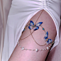 Blue butterflies leg chain