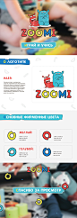 Zoomi : Zoomi are little friendly aliens prone to overeating sweets and picking their noses everywhere. We made these characters an essential part of a logo and a guideline for a Russian company selling toys (from toys for toddlers to smart sci-fi toys fo