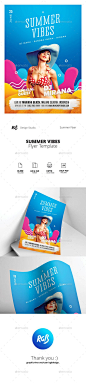 Summer Vibes Flyer / Poster — Photoshop PSD #4x6 #beach party • Download ➝ https://graphicriver.net/item/summer-vibes-flyer-poster/22080476?ref=pxcr