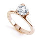 Three Claw Solitaire Diamond Engagement Ring Rose Gold